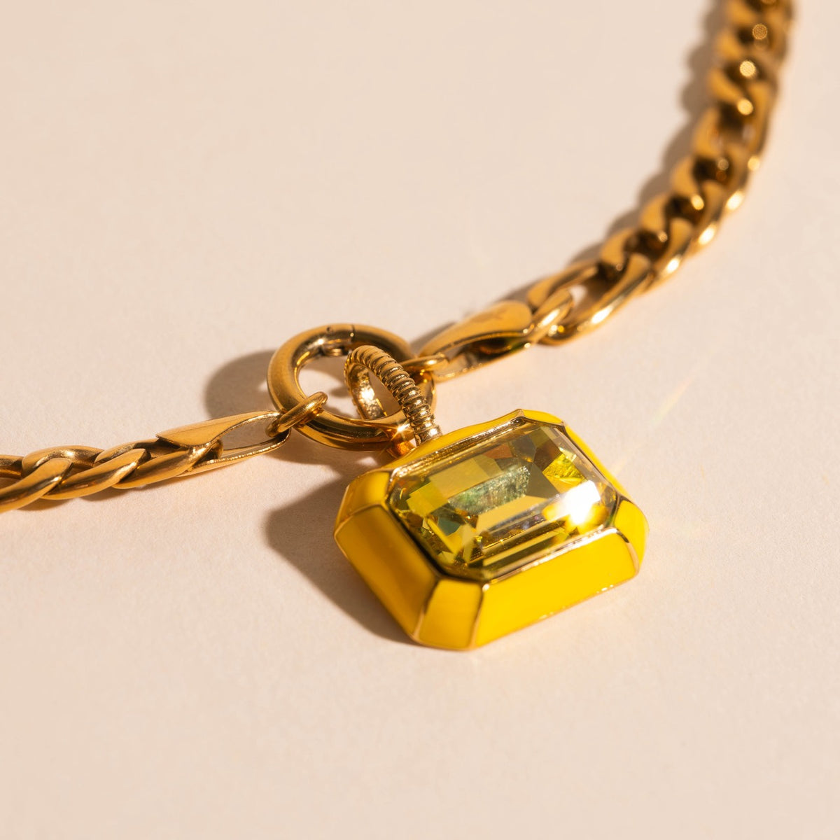 Neon Yellow Miley Necklace Charm