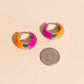 Neon Split Teardrop Chunky Huggie Hoop Earrings