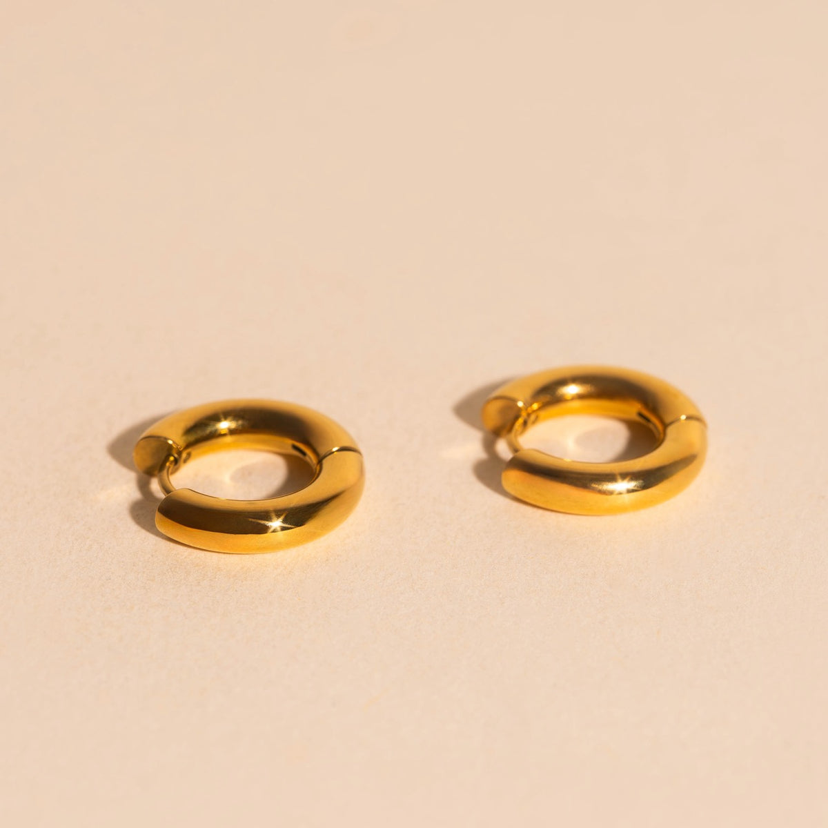 Chunky Rounded Huggie Hoop Earrings