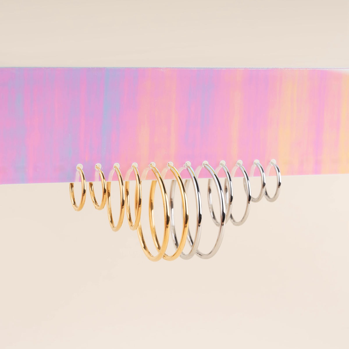 Circle Rounded Huggie Hoop Earrings