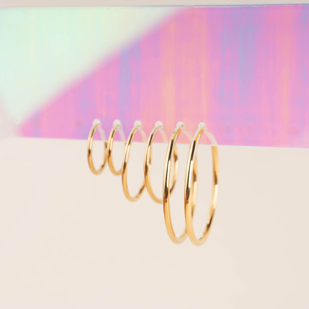 Circle Rounded Huggie Hoop Earrings