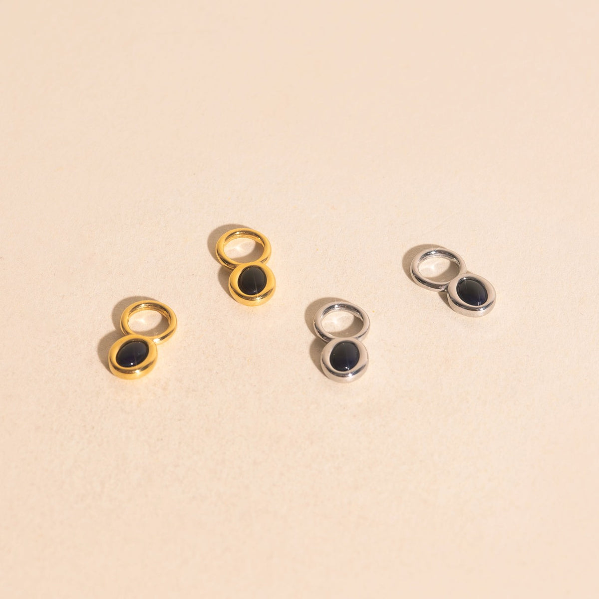 Stone Chunky Huggie Hoop Charms