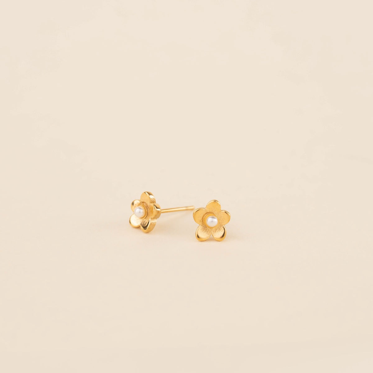 Mini Pearl Flower Stud Earrings