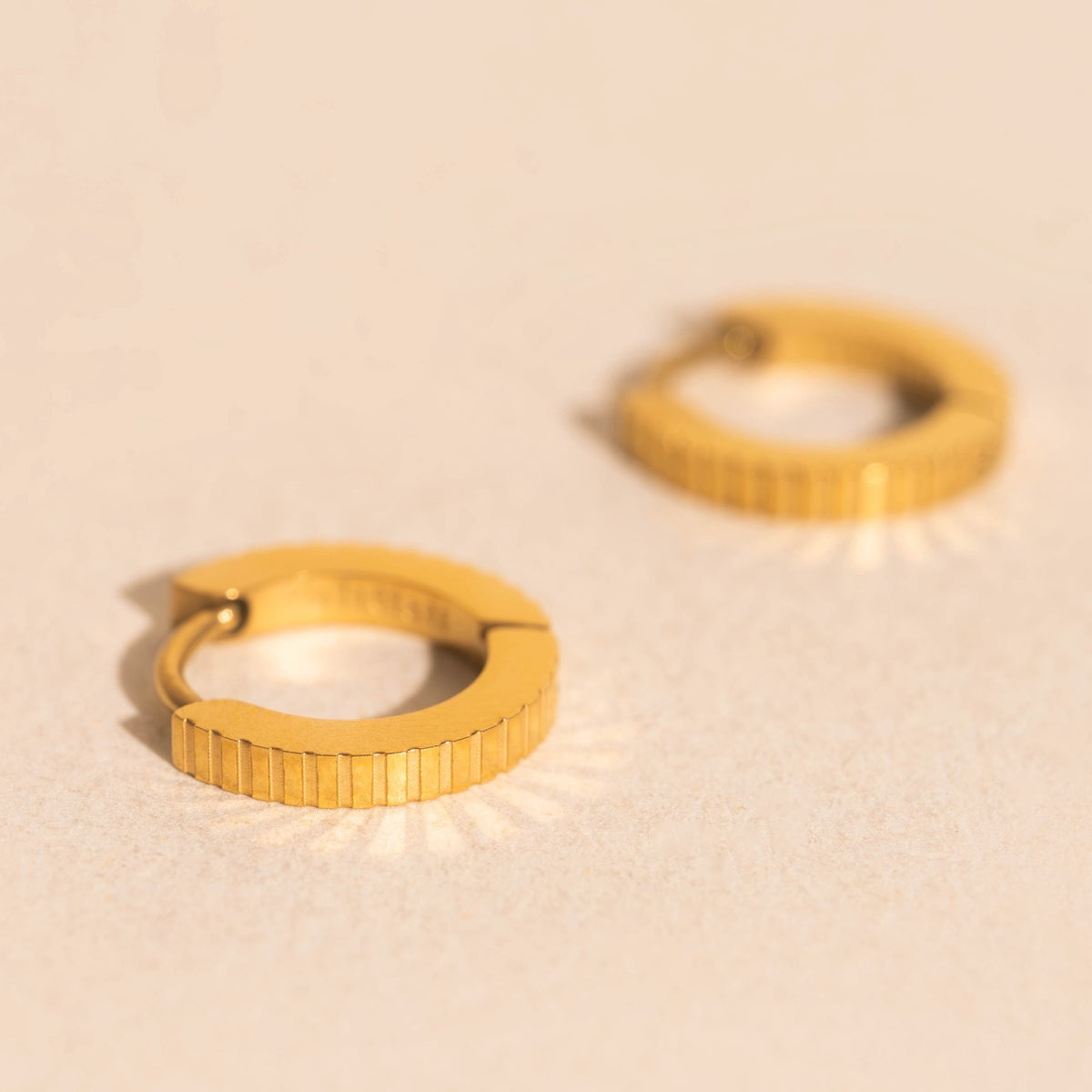 Textured Huggie Hoop Earrings