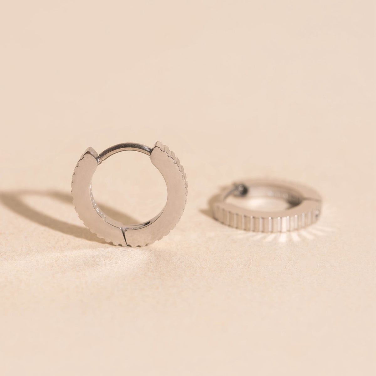 Textured Huggie Hoop Earrings