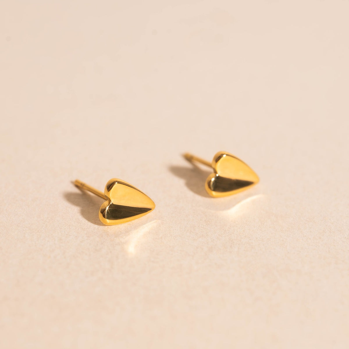Folded Heart Stud Earrings