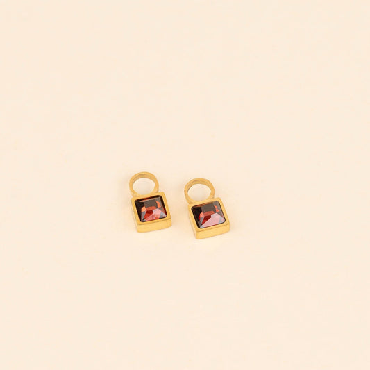July Birthstone Huggie Hoop Charms