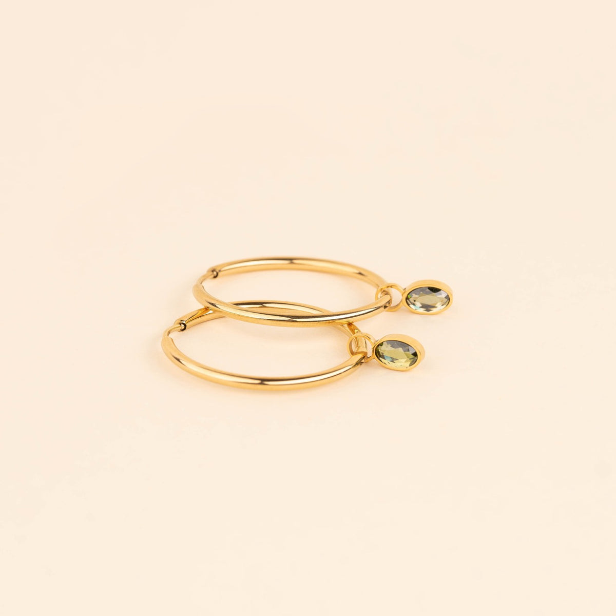 August Birthstone Huggie Hoop Charms