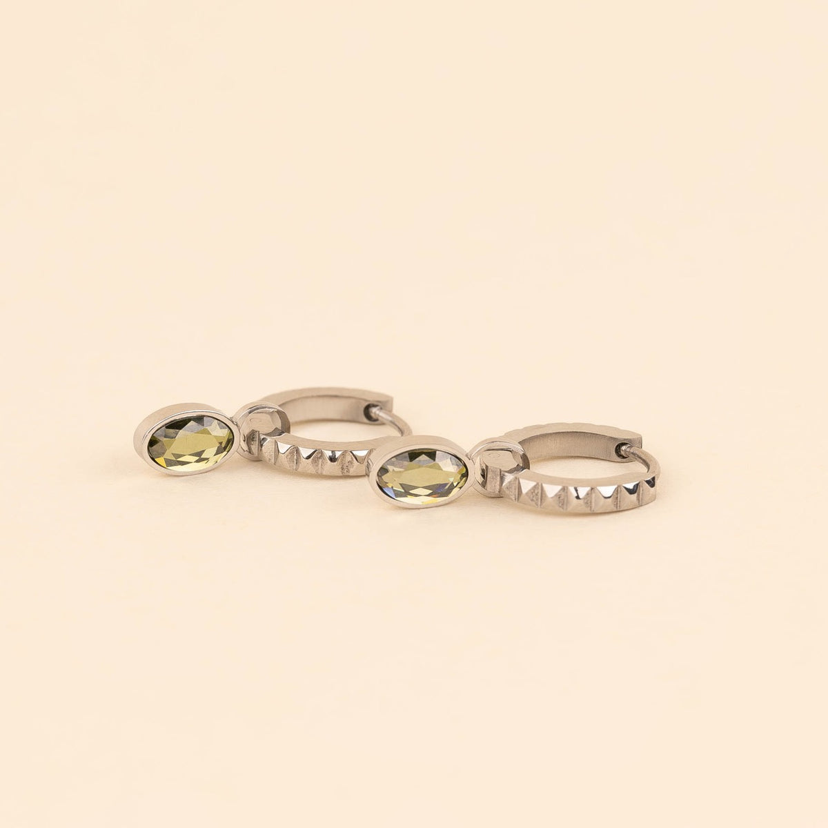 August Birthstone Huggie Hoop Charms