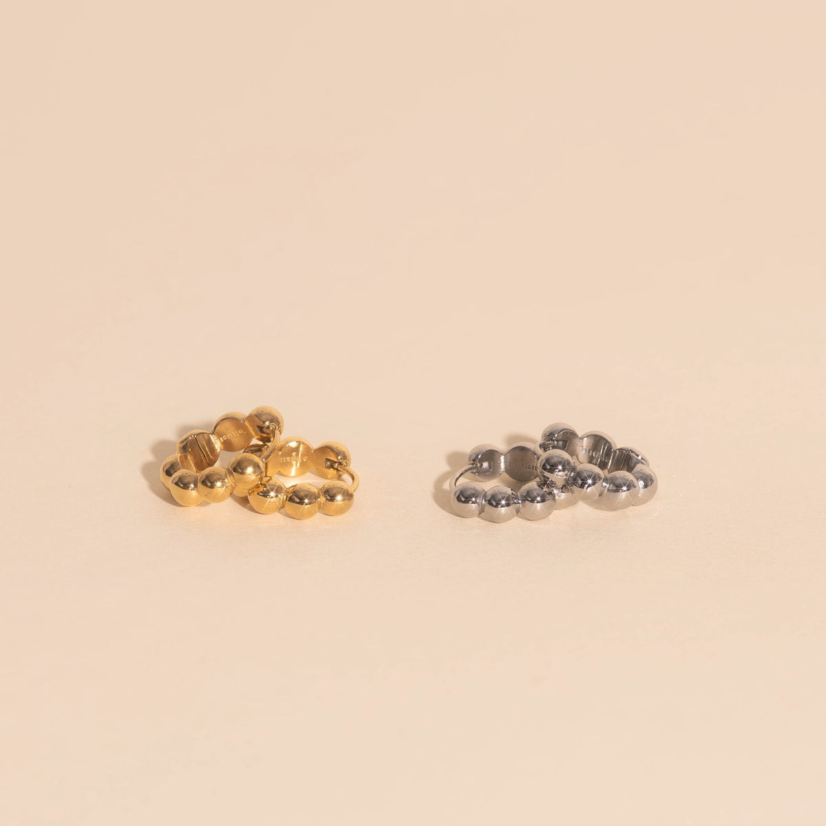 Bubble Chunky Rounded Huggie Hoop Earrings
