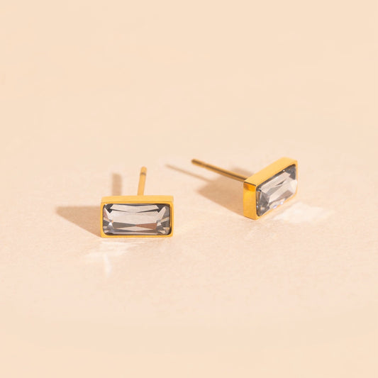 April Birthstone Stud Earrings