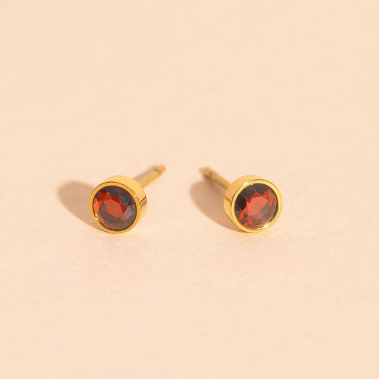 January Birthstone Stud Earrings
