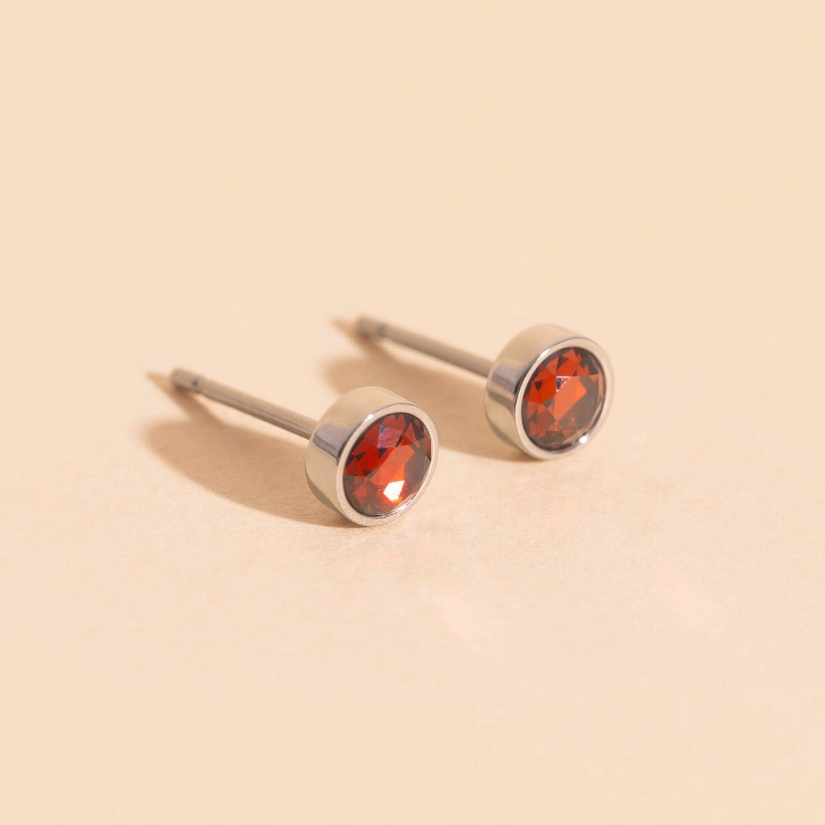 January Birthstone Stud Earrings