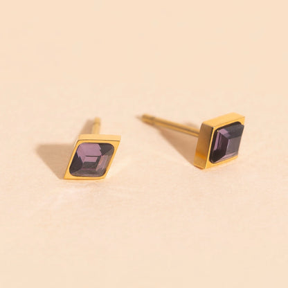 February Birthstone Stud Earrings