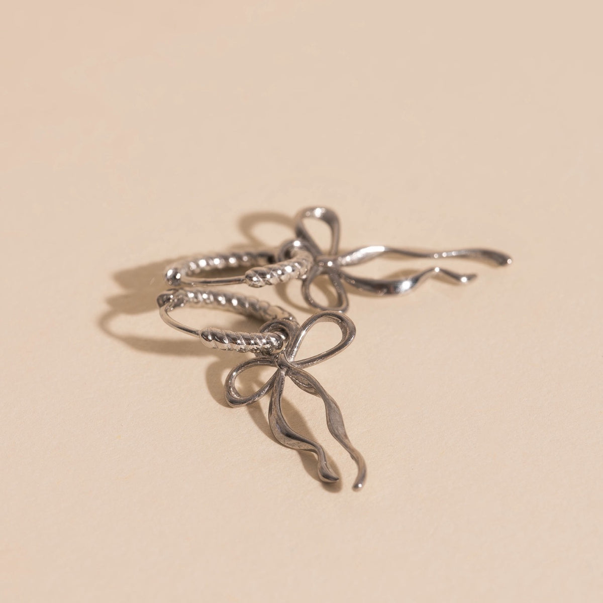 Dainty Bow Huggie Hoop Charms
