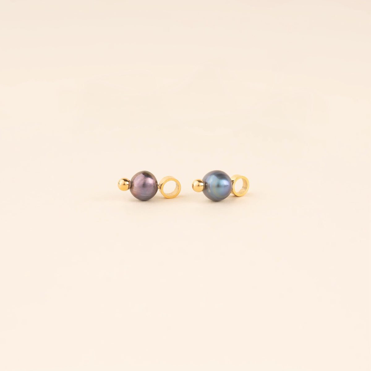Natural Pearl Huggie Hoop Charms