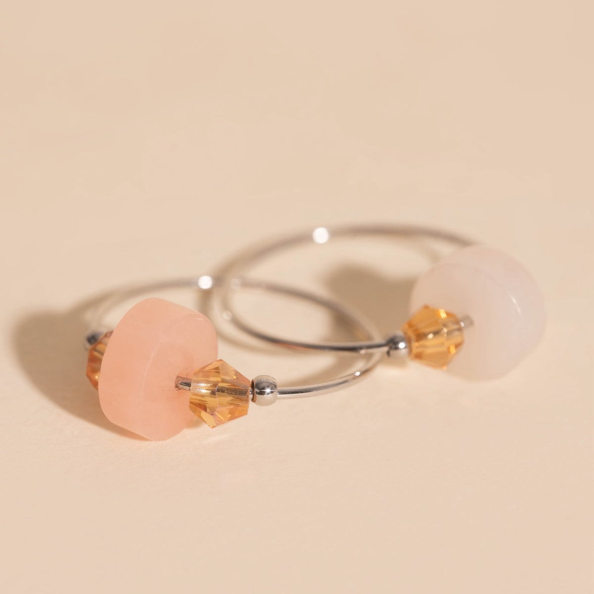 Blush Trio Huggie Hoop Charms