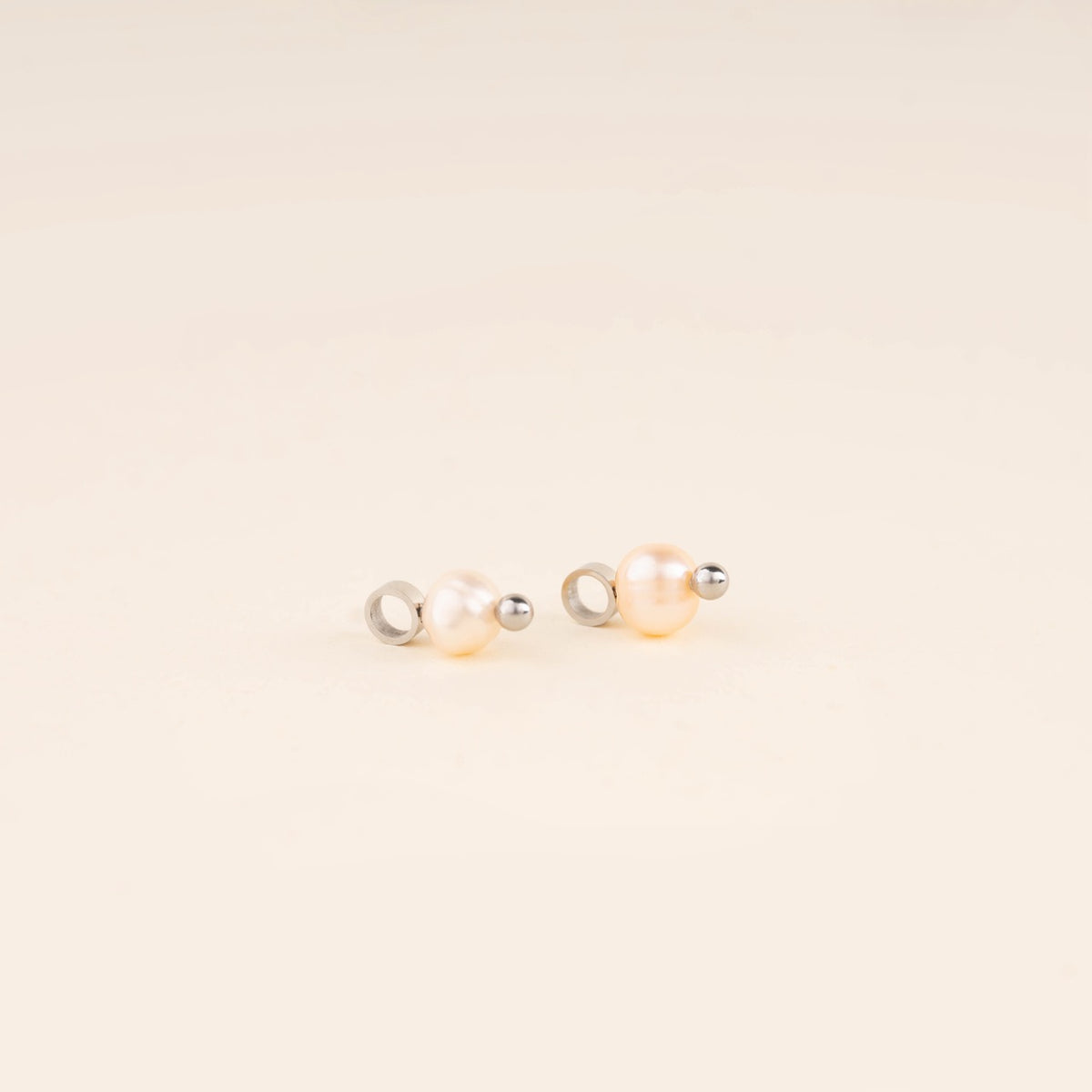 Natural Pearl Huggie Hoop Charms
