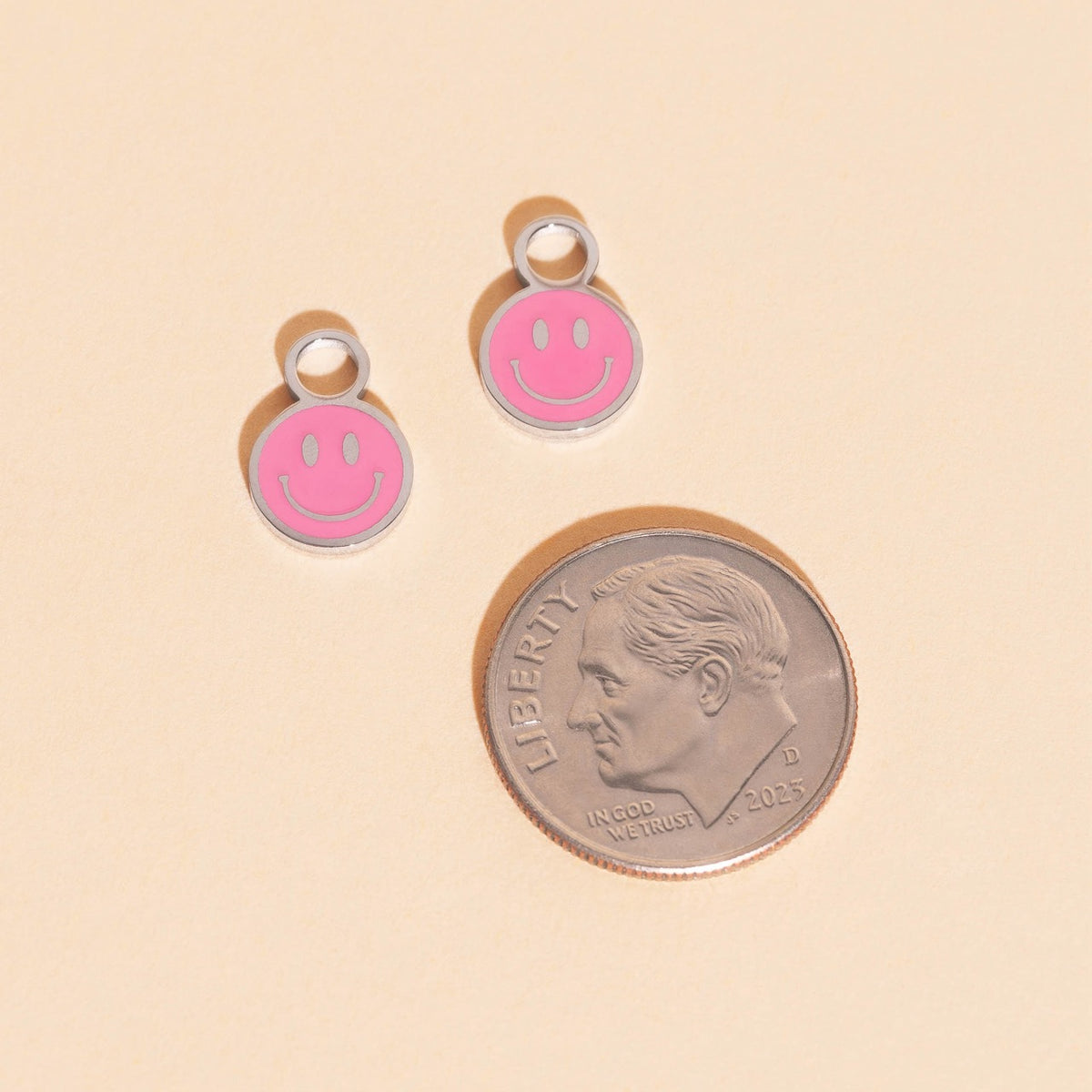 Smiley Huggie Hoop Charms