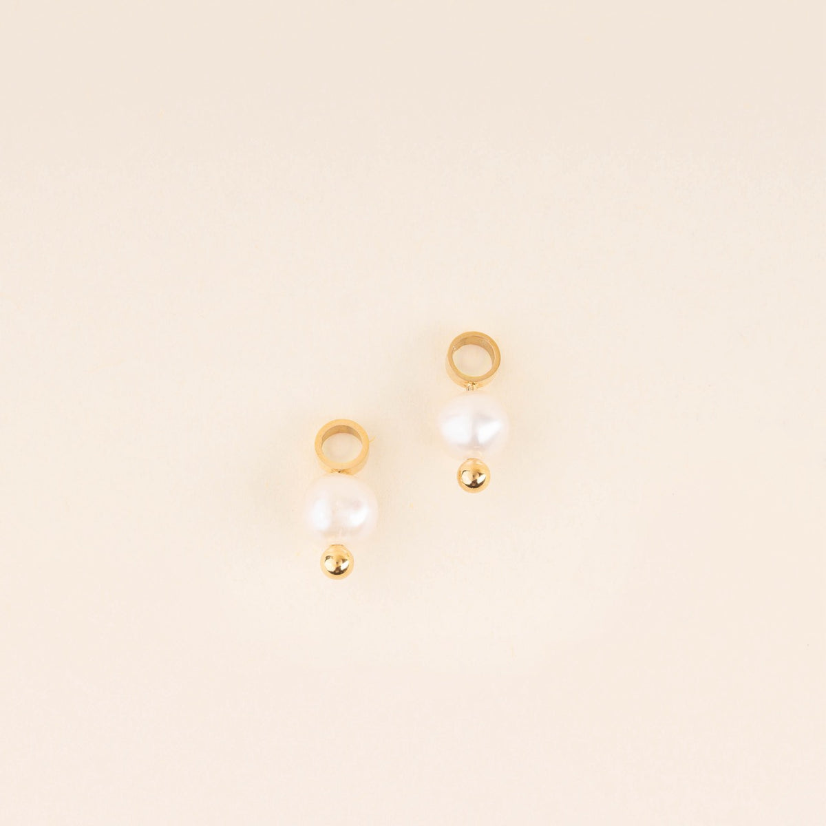 Natural Pearl Huggie Hoop Charms