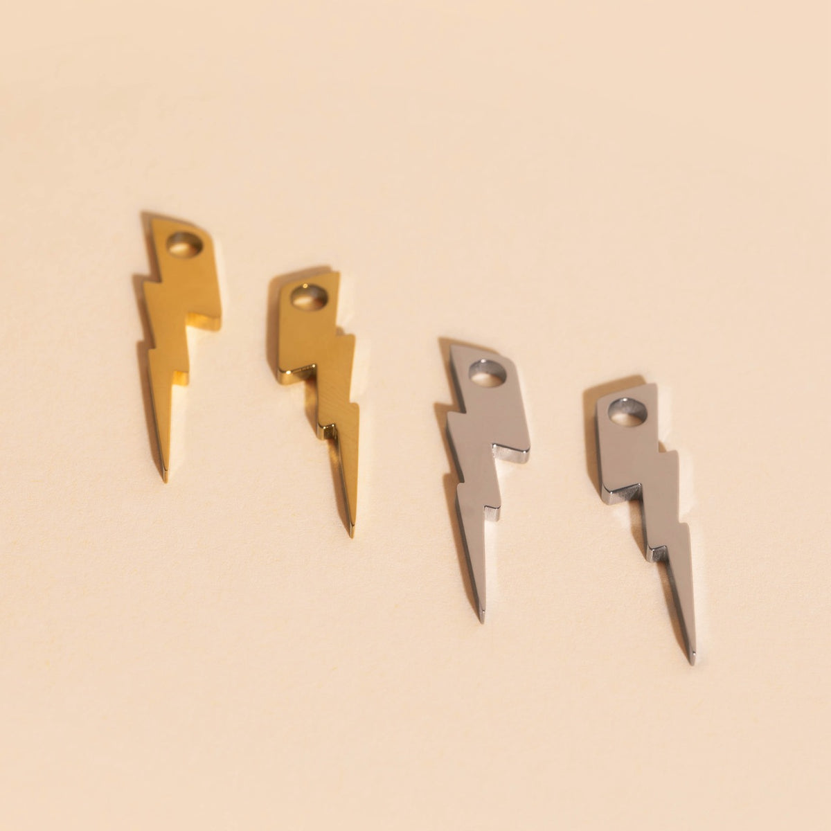 Lightning Bolt Huggie Hoop Charms