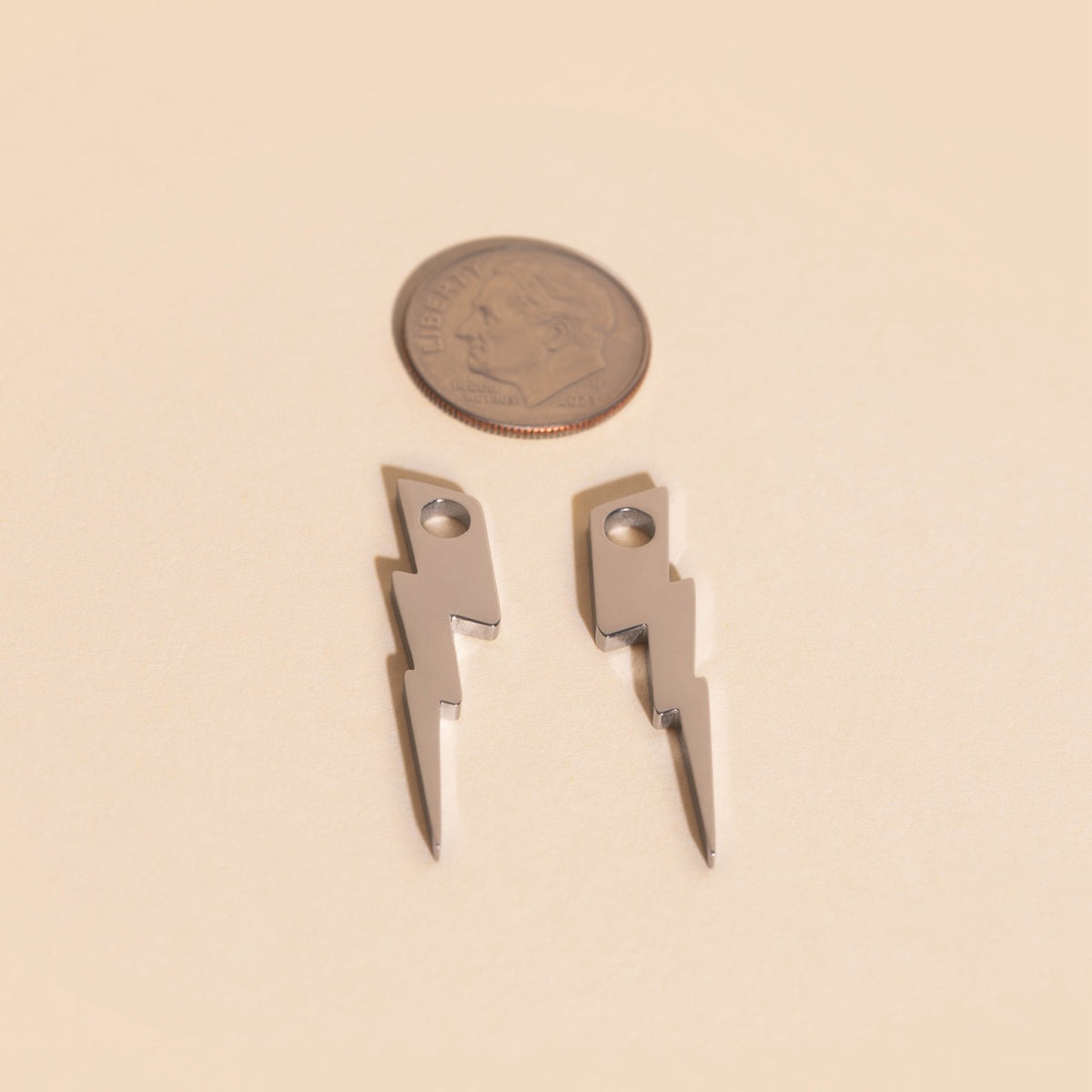 Lightning Bolt Huggie Hoop Charms