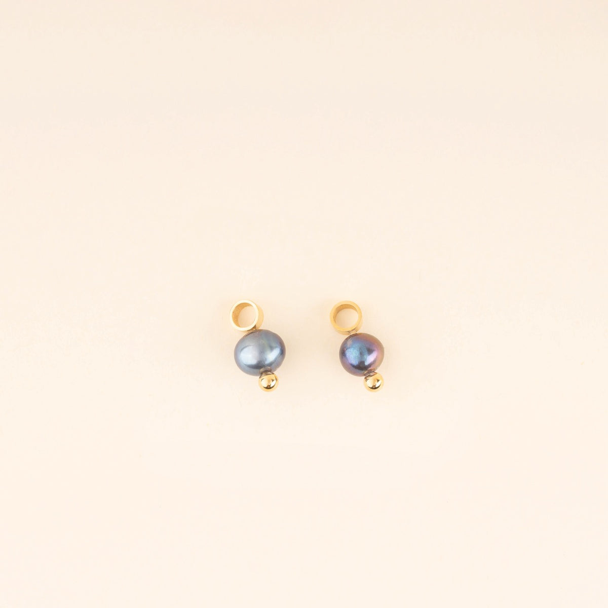 Natural Pearl Huggie Hoop Charms