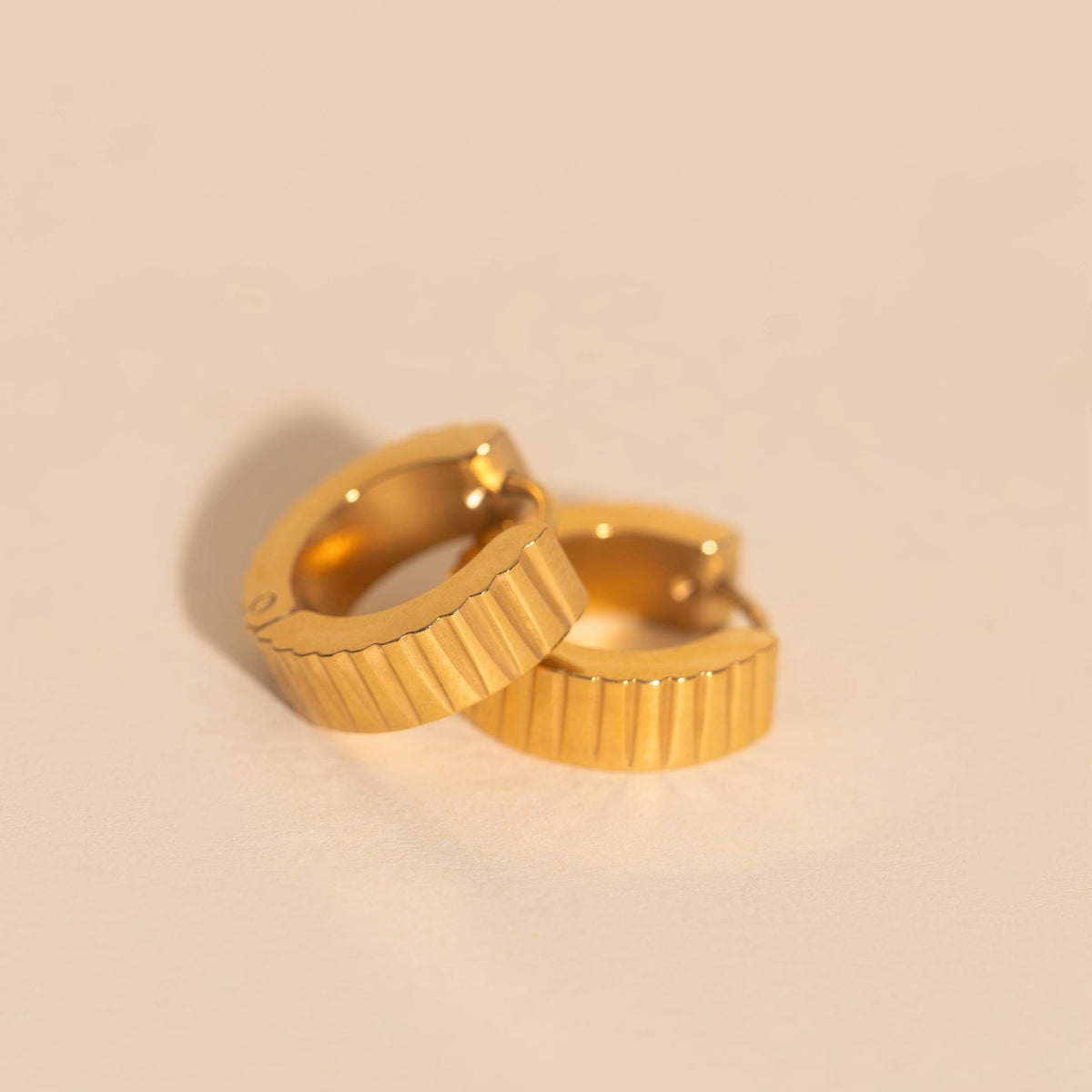 Textured Chunky Huggie Hoop Earrings