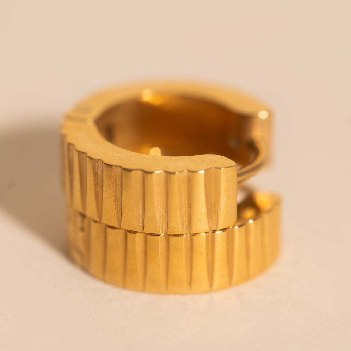Textured Chunky Huggie Hoop Earrings