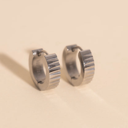 Textured Chunky Huggie Hoop Earrings