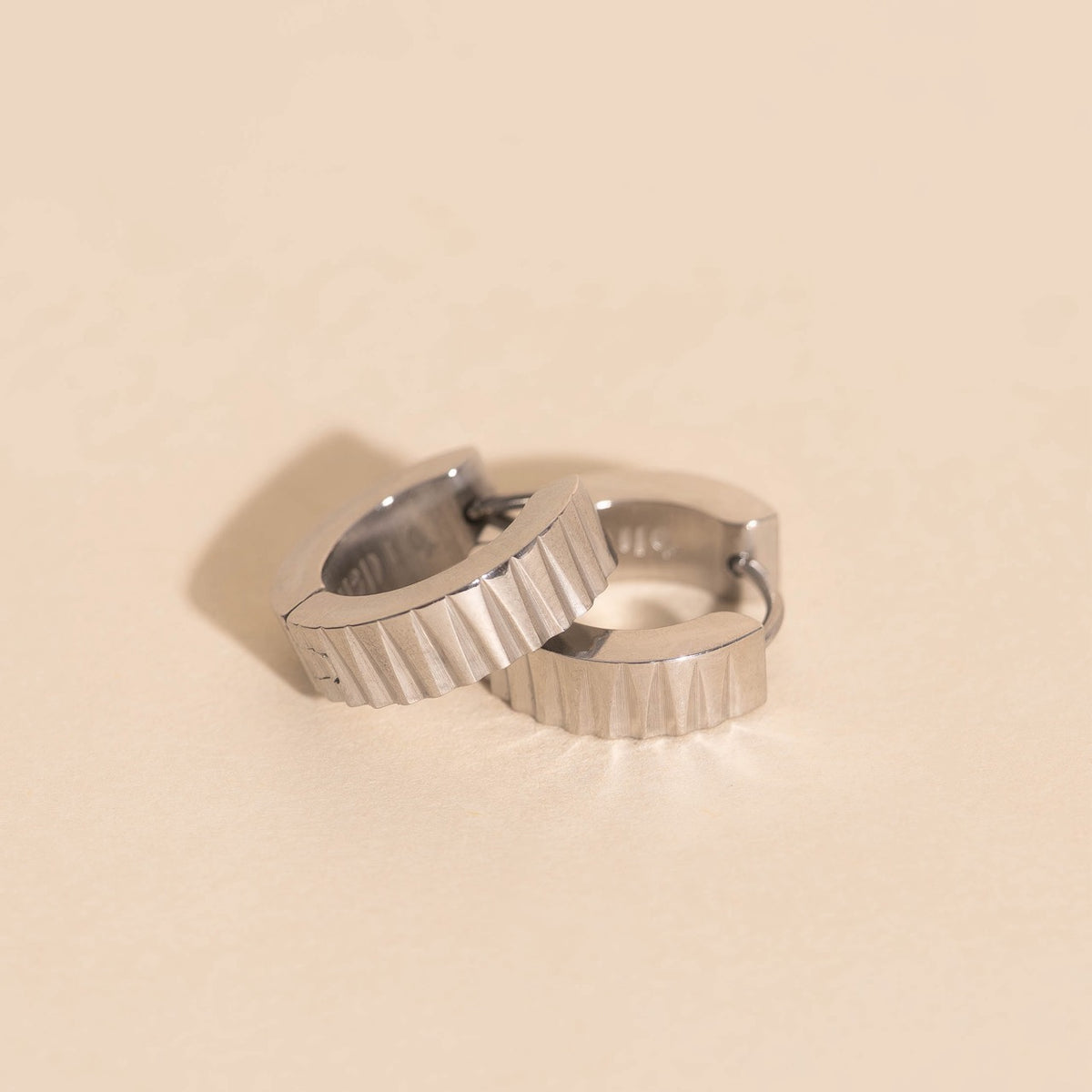 Textured Chunky Huggie Hoop Earrings