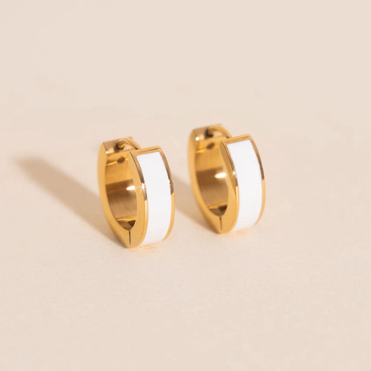Color Chunky Huggie Hoop Earrings
