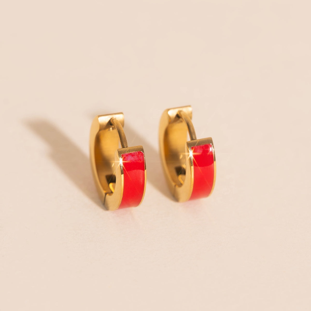 Color Chunky Huggie Hoop Earrings