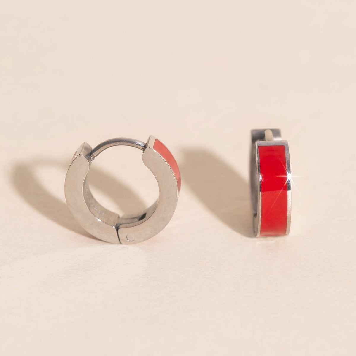Color Chunky Huggie Hoop Earrings