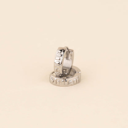 Oh Clem Logo Chunky Huggie Hoop Earrings