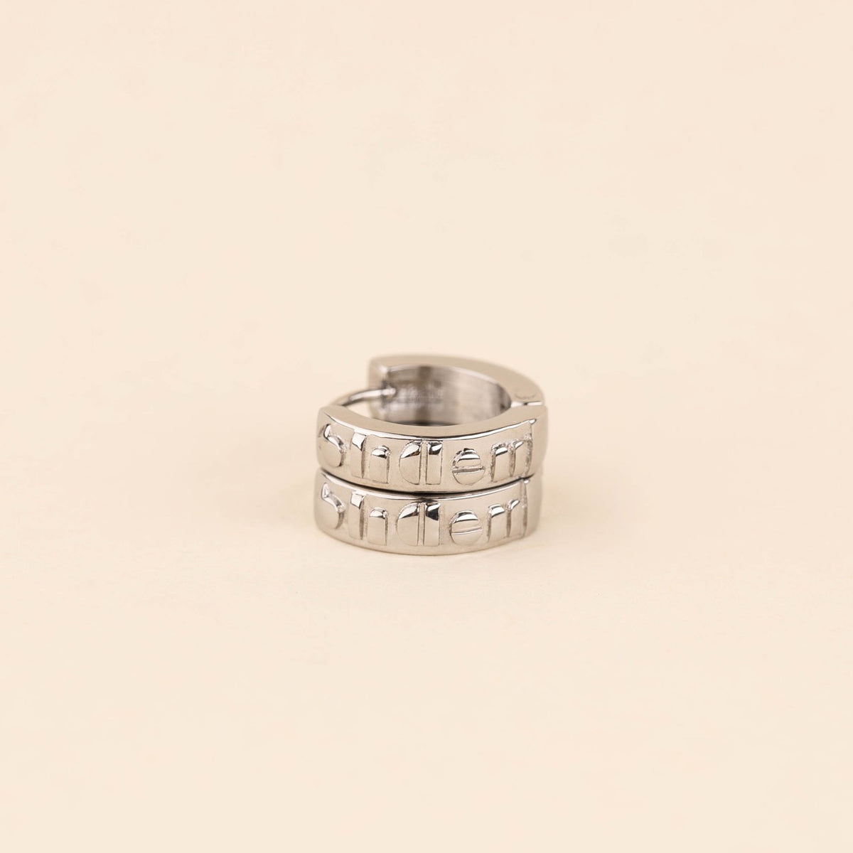 Oh Clem Logo Chunky Huggie Hoop Earrings