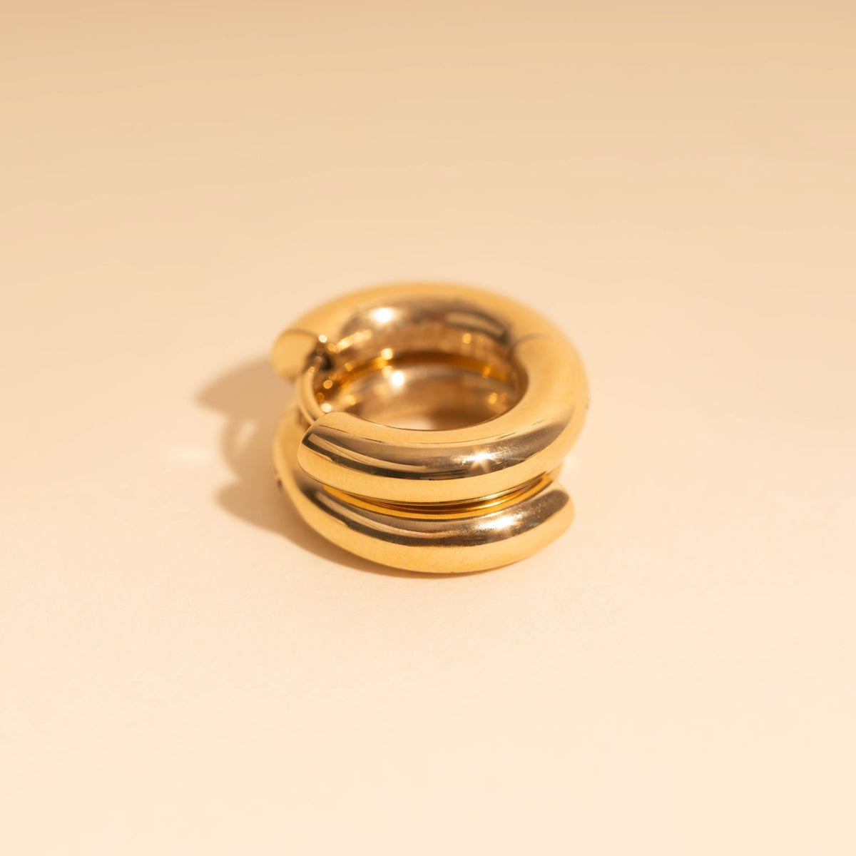 Titanium Chunky Rounded Huggie Hoop Earrings - FeatherTUFF™