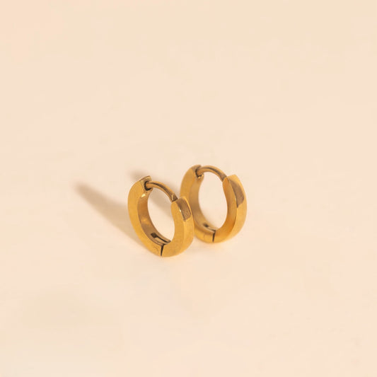 Smooth Tiny Huggie Hoop Earrings