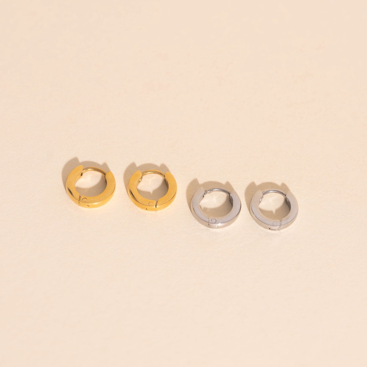 Smooth Tiny Huggie Hoop Earrings