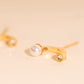 Arc and Pearl Stud Earrings