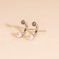 Arc and Pearl Stud Earrings