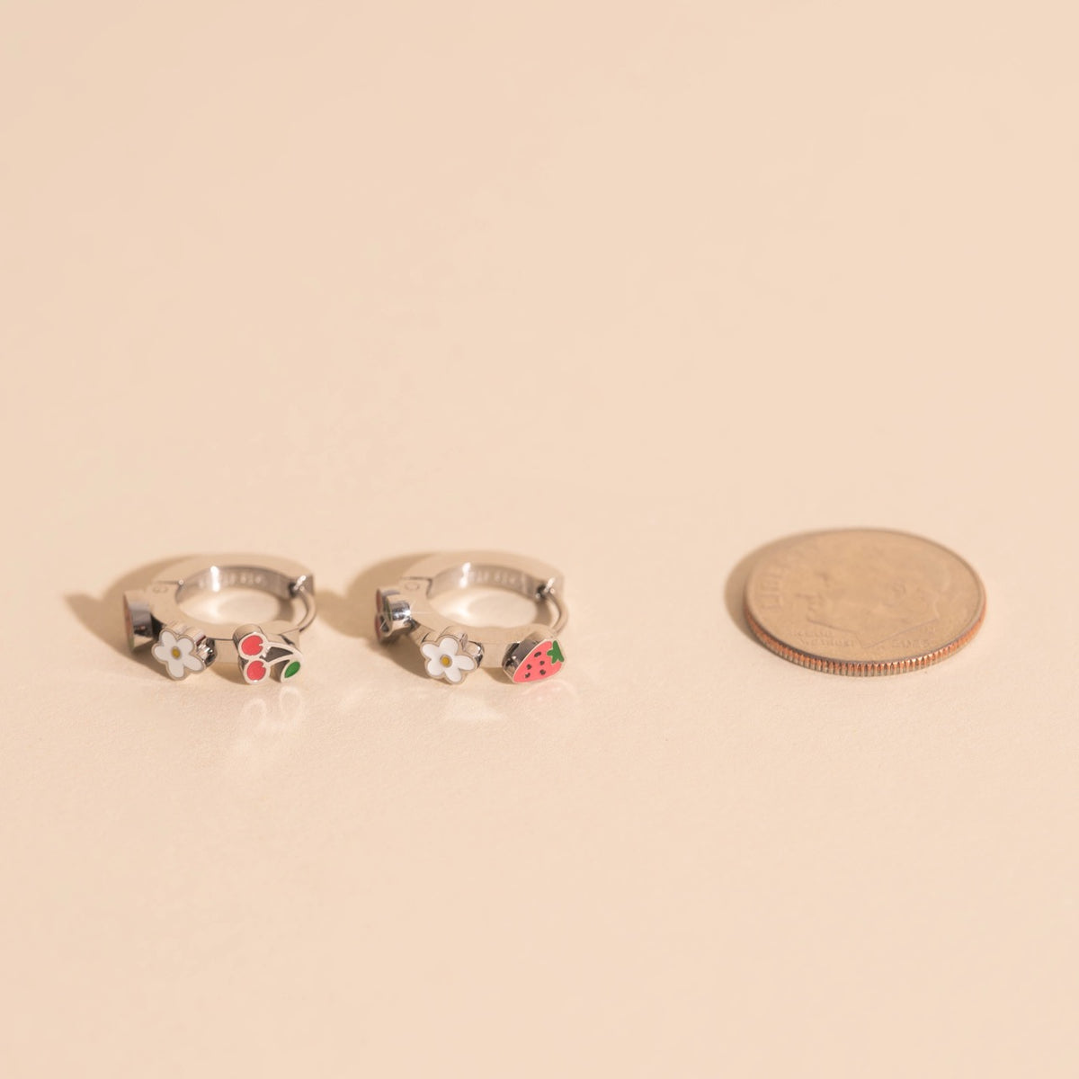 Berry Sweet 3D Huggie Hoop Earrings