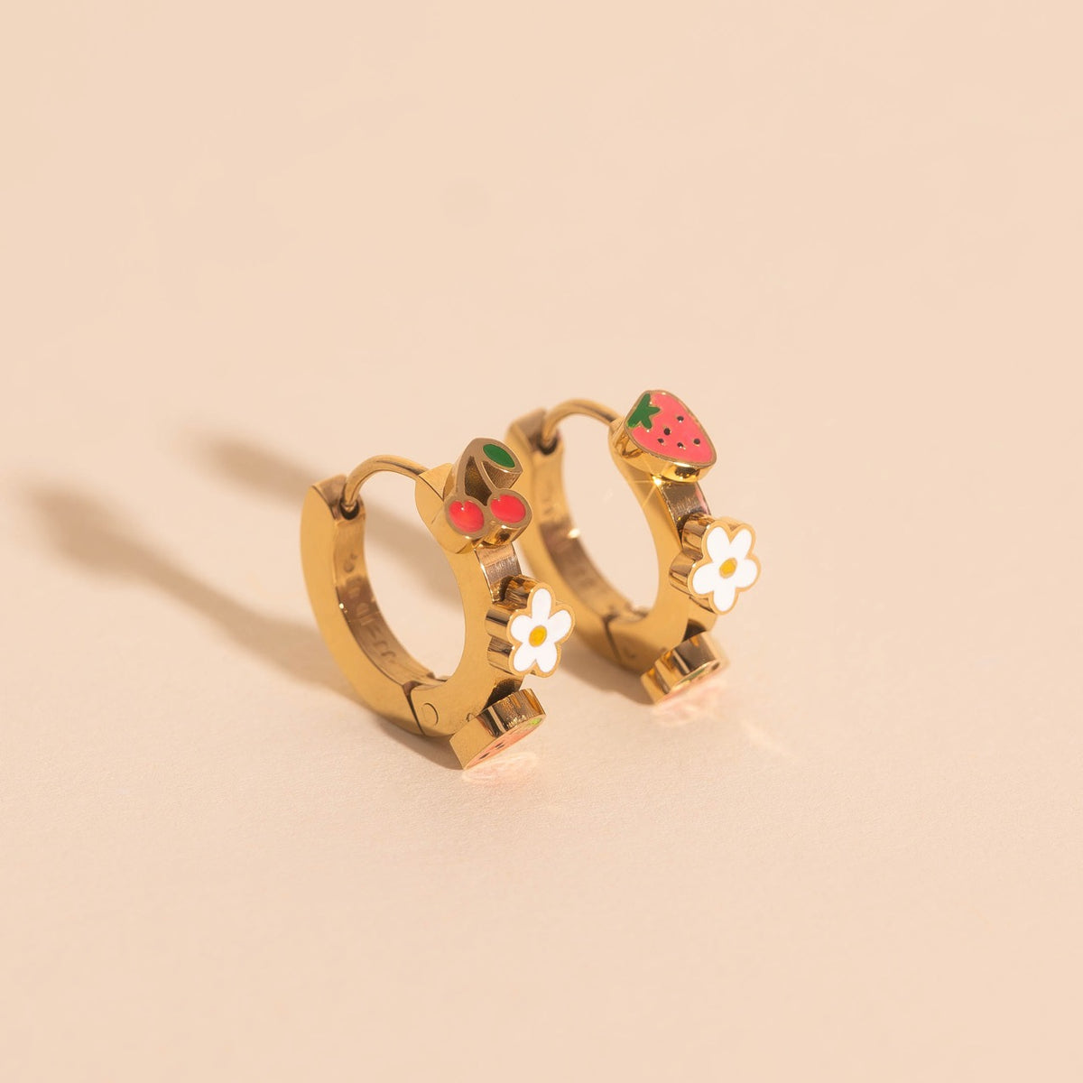 Berry Sweet 3D Huggie Hoop Earrings