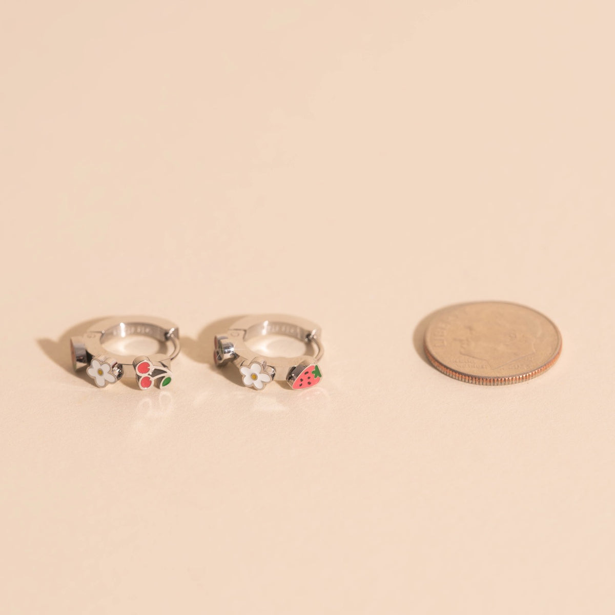 Berry Sweet 3D Huggie Hoop Earrings