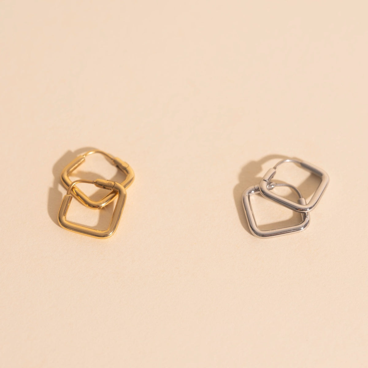 Diamond Rounded Huggie Hoop Earrings