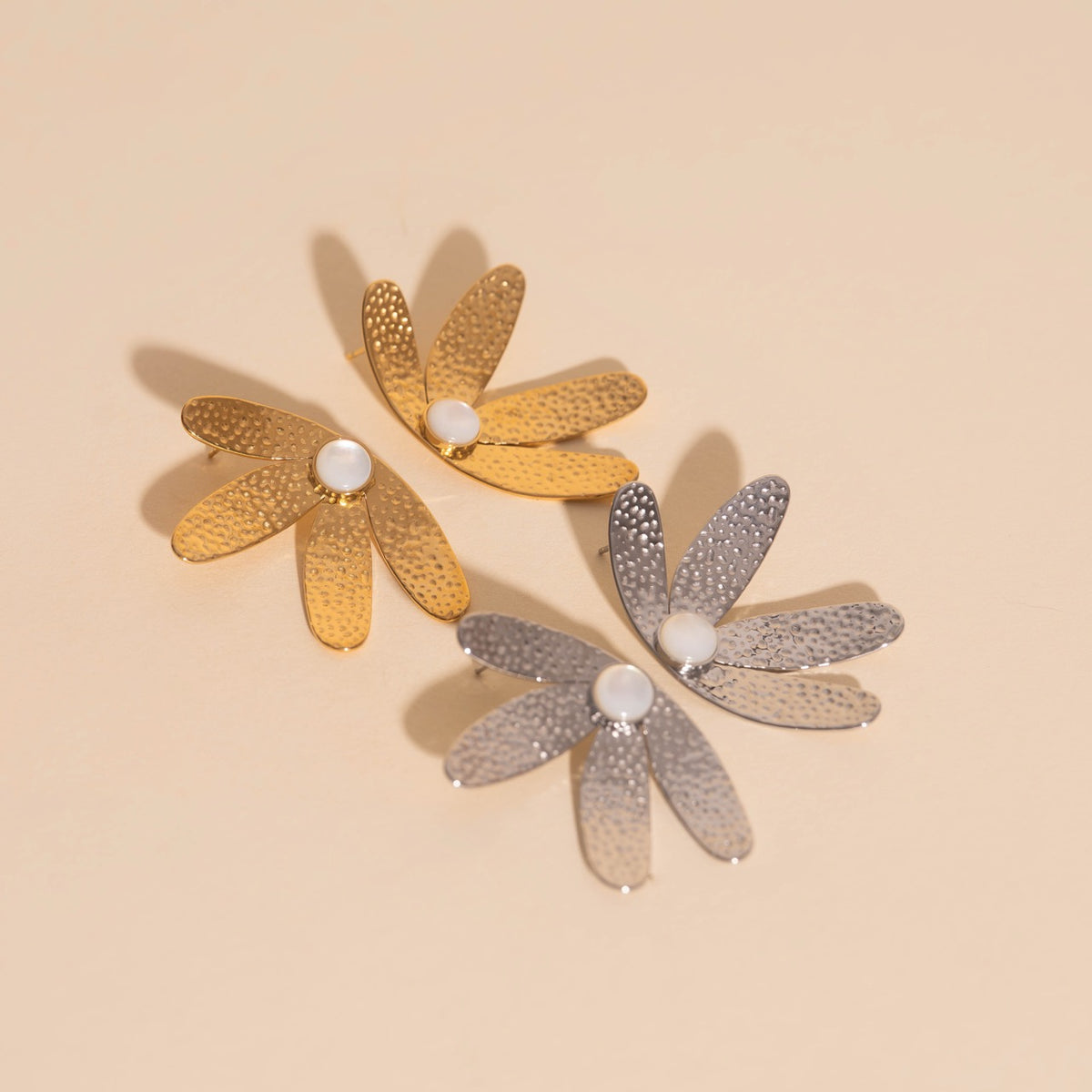 Jumbo Half Bloomed Stud Earrings
