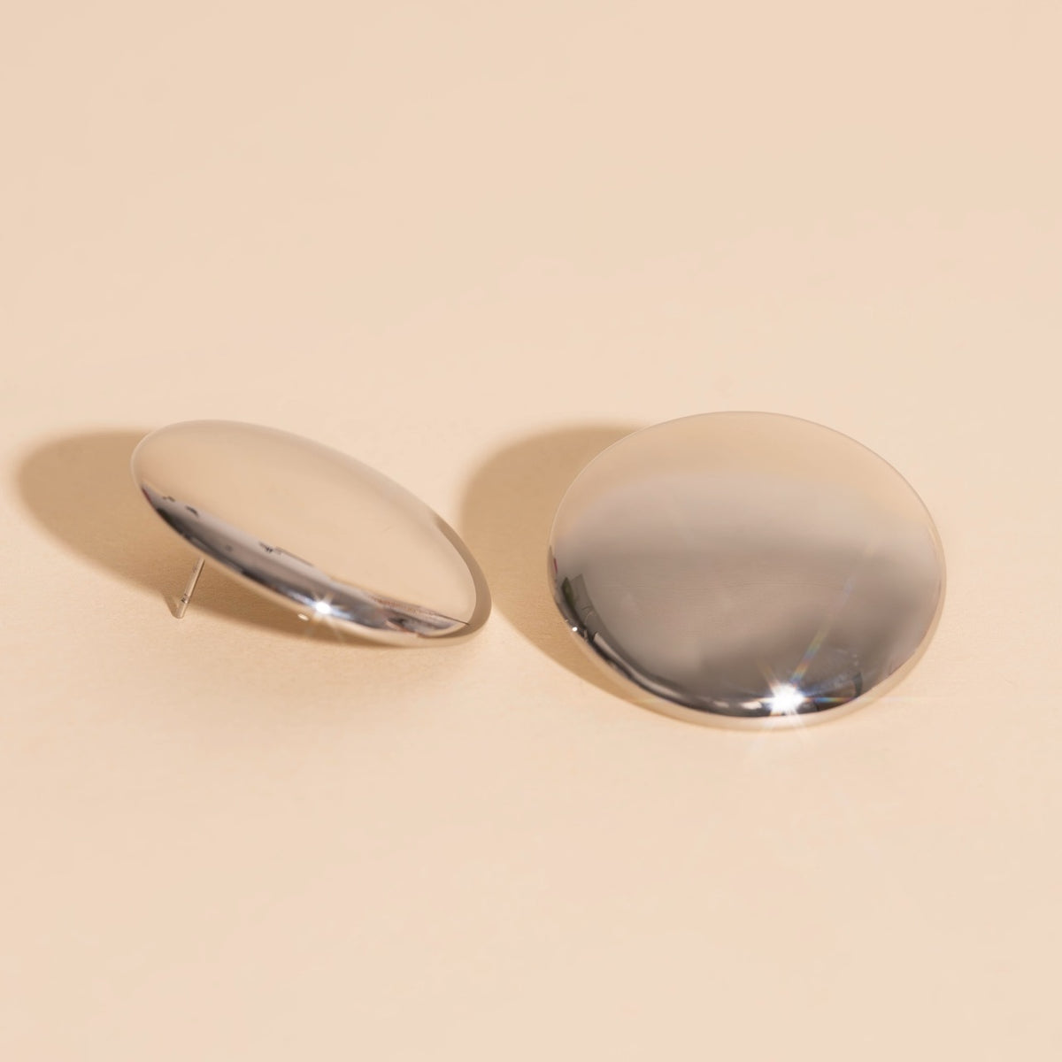 Jumbo Button Stud Earrings