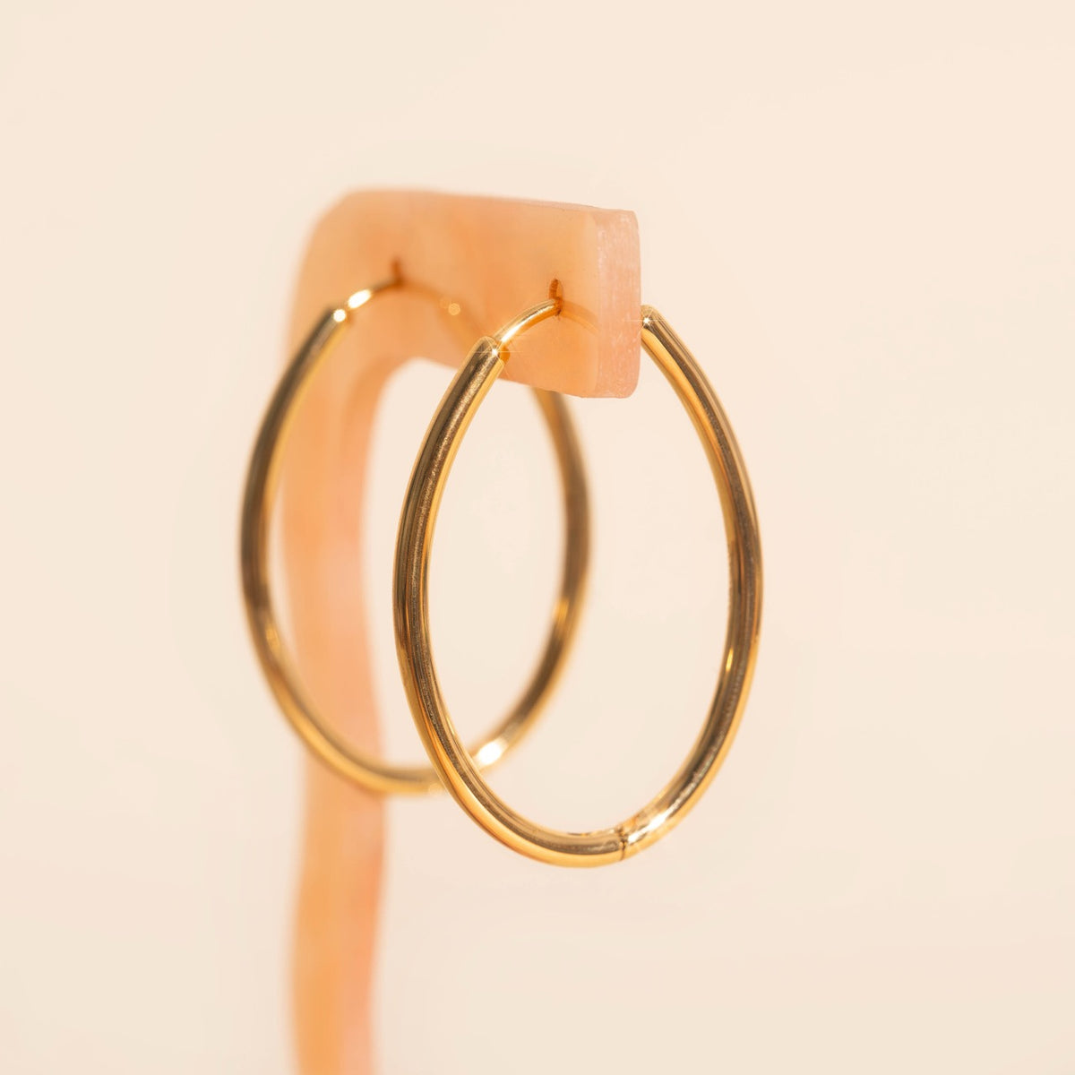 Oval Rounded Huggie Hoop Earrings