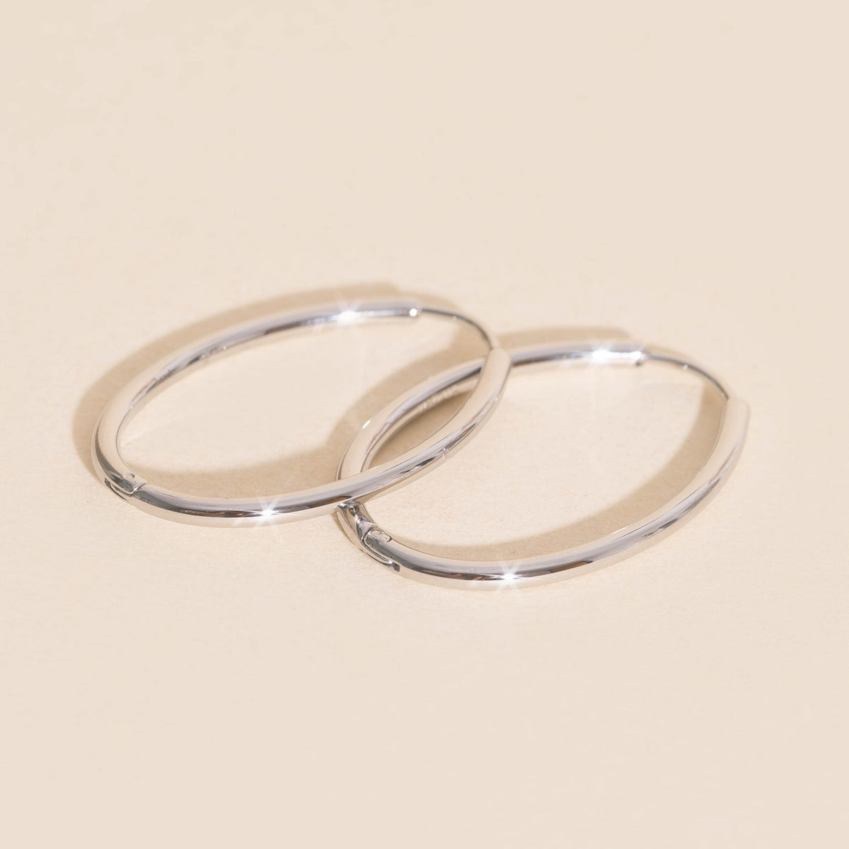 Oval Rounded Huggie Hoop Earrings