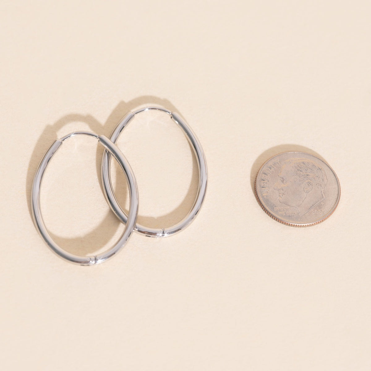 Oval Rounded Huggie Hoop Earrings
